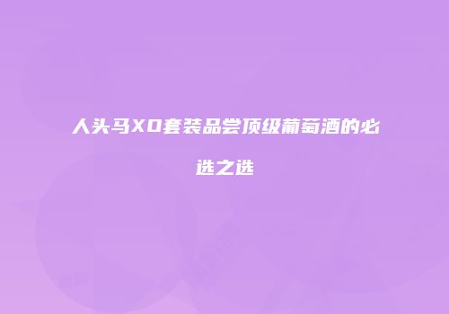 人头马XO套装品尝顶级葡萄酒的必选之选