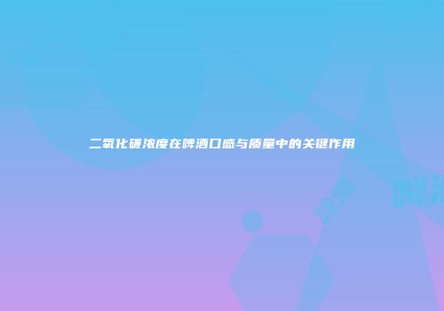 二氧化碳浓度在啤酒口感与质量中的关键作用