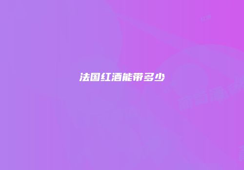法国红酒能带多少