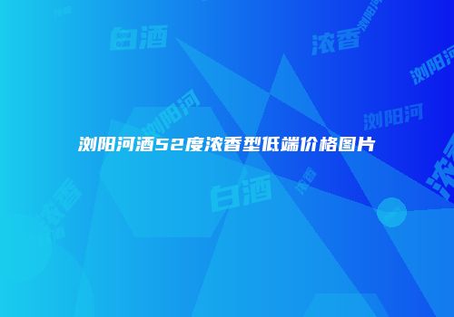 浏阳河酒52度浓香型低端价格图片