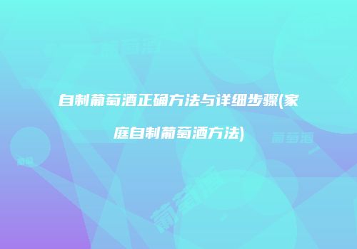 自制葡萄酒正确方法与详细步骤(家庭自制葡萄酒方法)