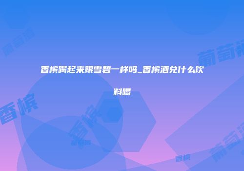 香槟喝起来跟雪碧一样吗_香槟酒兑什么饮料喝