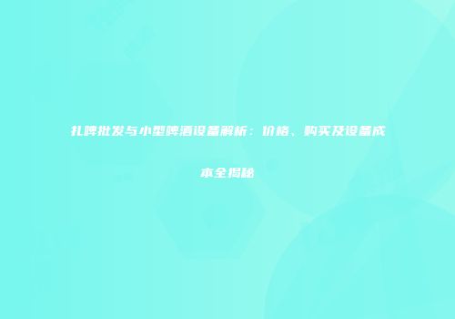 扎啤批发与小型啤酒设备解析：价格、购买及设备成本全揭秘