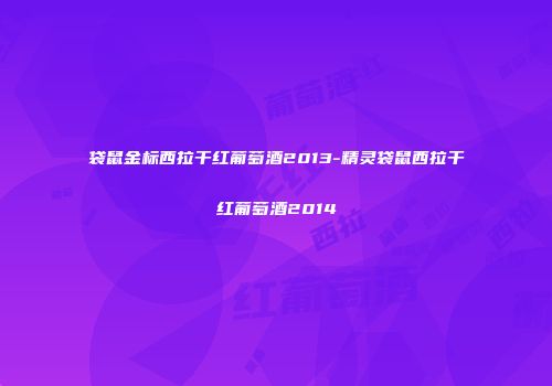 袋鼠金标西拉干红葡萄酒2013-精灵袋鼠西拉干红葡萄酒2014