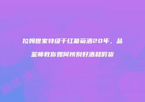 拉姆世家特级干红葡萄酒20年，品鉴师教你如何辨别好酒和假货