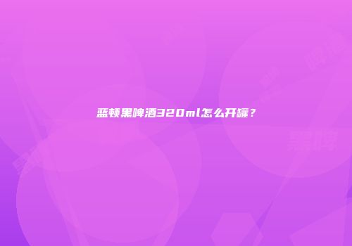 蓝顿黑啤酒320ml怎么开罐？
