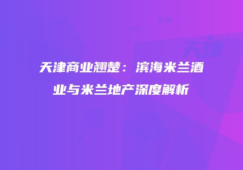 天津商业翘楚：滨海米兰酒业与米兰地产深度解析