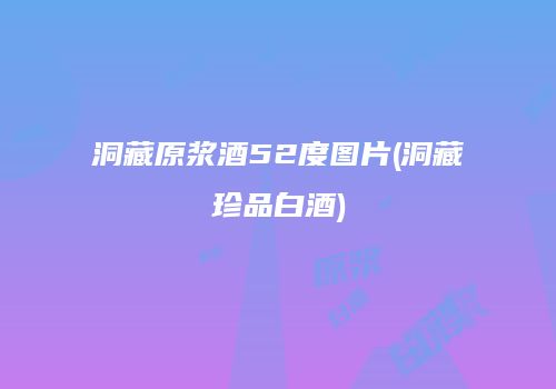 洞藏原浆酒52度图片(洞藏珍品白酒)