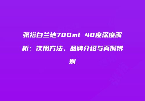 张裕白兰地700ml 40度深度解析：饮用方法、品牌介绍与真假辨别
