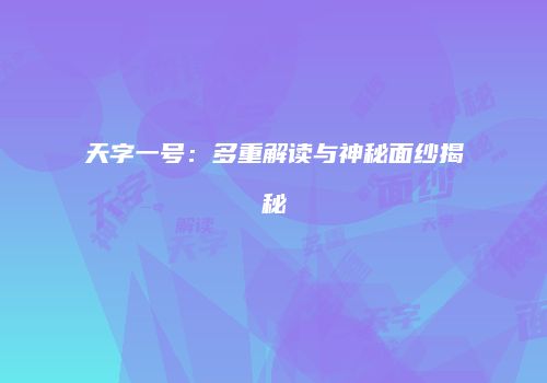 天字一号：多重解读与神秘面纱揭秘