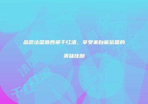 品尝法国鲁西荣干红酒，享受来自葡萄园的美味佳酿
