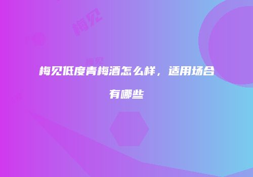 梅见低度青梅酒怎么样，适用场合有哪些