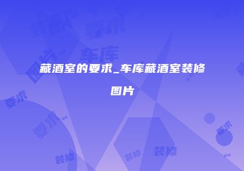 藏酒室的要求_车库藏酒室装修图片