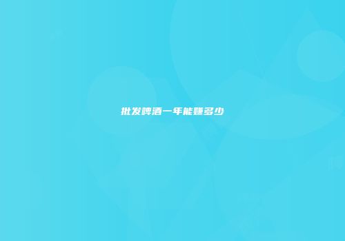 批发啤酒一年能赚多少
