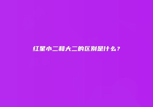 红星小二和大二的区别是什么？
