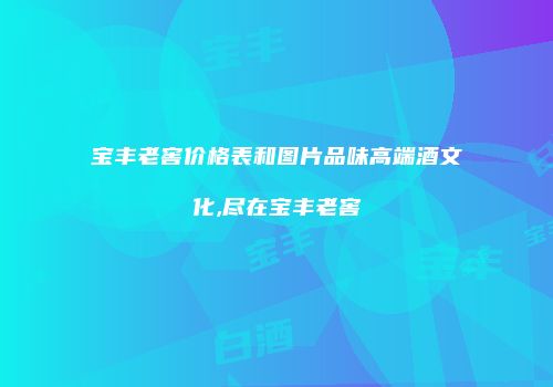 宝丰老窖价格表和图片品味高端酒文化,尽在宝丰老窖