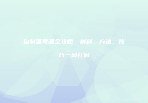 自制蓝莓酒全攻略：材料、方法、技巧一网打尽