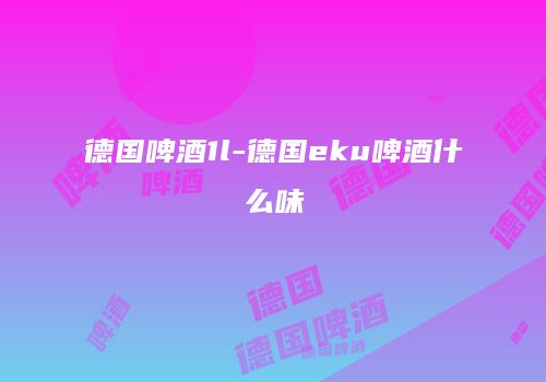 德国啤酒1l-德国eku啤酒什么味