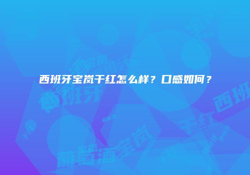 西班牙宝岚干红怎么样？口感如何？