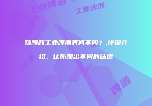 精酿和工业啤酒有何不同？,详细介绍，让你喝出不同的味道