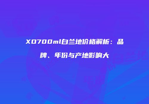 XO700ml白兰地价格解析：品牌、年份与产地影响大