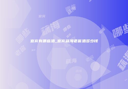 宜宾有哪些酒_宜宾藕海老窖酒多少钱