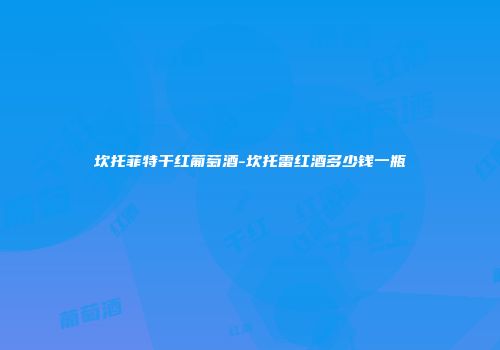 坎托菲特干红葡萄酒-坎托雷红酒多少钱一瓶