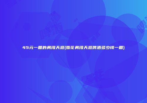 45元一箱的勇闯天涯(雪花勇闯天涯啤酒多少钱一箱)