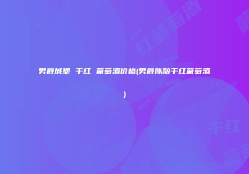 男爵城堡 干红 葡萄酒价格(男爵陈酿干红葡萄酒)