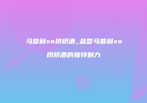 马爹利xo拱桥酒_品尝马爹利xo拱桥酒的独特魅力