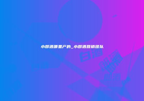 小郎酒哪里产的_小郎酒营销团队