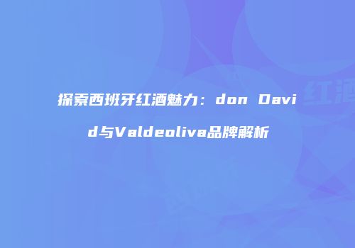 探索西班牙红酒魅力：don David与Valdeoliva品牌解析