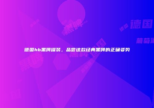 德国hb黑啤罐装，品尝这款经典黑啤的正确姿势