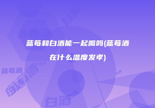 蓝莓和白酒能一起喝吗(蓝莓酒在什么温度发孝)