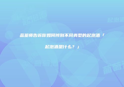 品鉴师告诉你如何辨别不同类型的起泡酒「起泡酒是什么？」