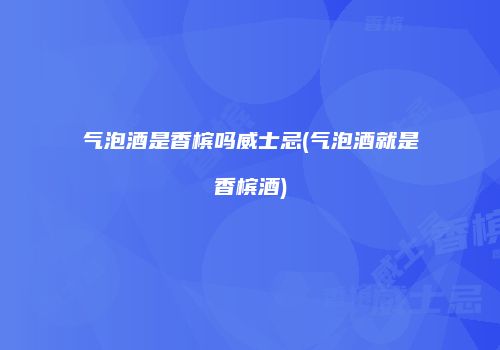 气泡酒是香槟吗威士忌(气泡酒就是香槟酒)