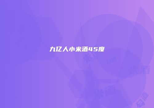 九亿人小米酒45度
