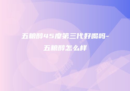 五粮醇45度第三代好喝吗-五粮醇怎么样