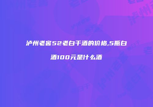 泸州老窖52老白干酒的价格,5瓶白酒100元是什么酒