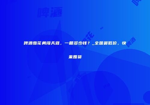 啤酒雪花勇闯天涯，一箱多少钱？_全国最低价，快来囤货