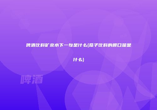 啤酒饮料矿泉水下一句是什么(瓜子饮料的顺口溜是什么)