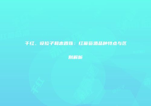 干红、设拉子和赤霞珠：红葡萄酒品种特点与区别解析