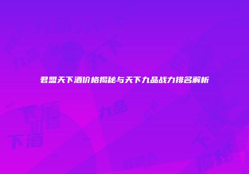 君盟天下酒价格揭秘与天下九品战力排名解析