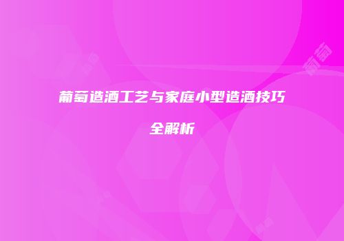 葡萄造酒工艺与家庭小型造酒技巧全解析