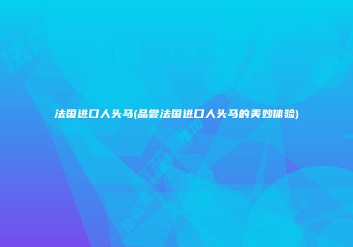法国进口人头马(品尝法国进口人头马的美妙体验)
