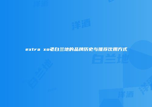 extra xo老白兰地的品牌历史与推荐饮用方式