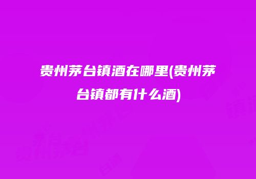 贵州茅台镇酒在哪里(贵州茅台镇都有什么酒)