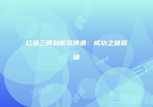 红色三得利听装啤酒：成功之道揭秘