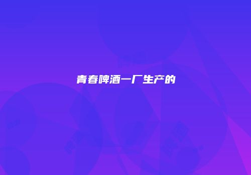 青春啤酒一厂生产的
