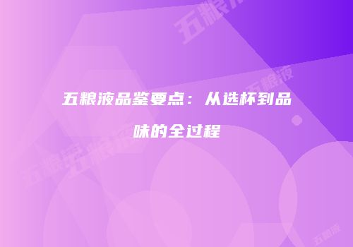 五粮液品鉴要点：从选杯到品味的全过程